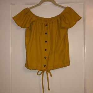 Madewell xxs strapless shirt yellow